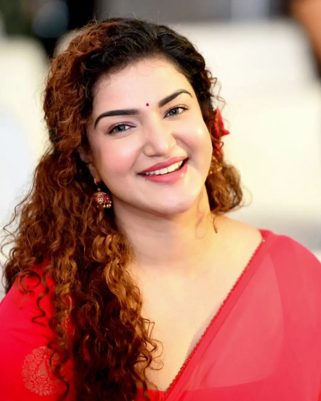 Honey Rose Long Hair Smiling Face Closeup Wallpapers